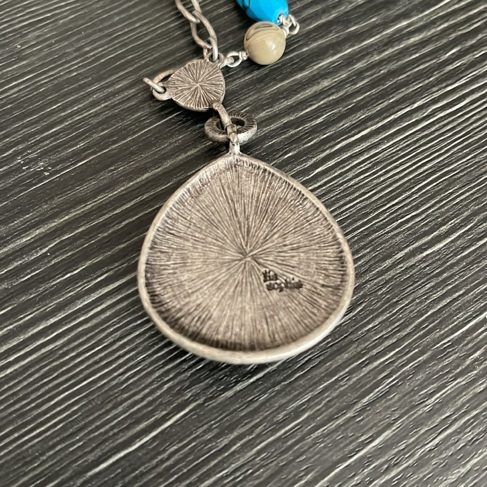3/$25 🍀Lia Sophia NWOT Turquoise and Silver Pendant Necklace - Picture 3 of 3